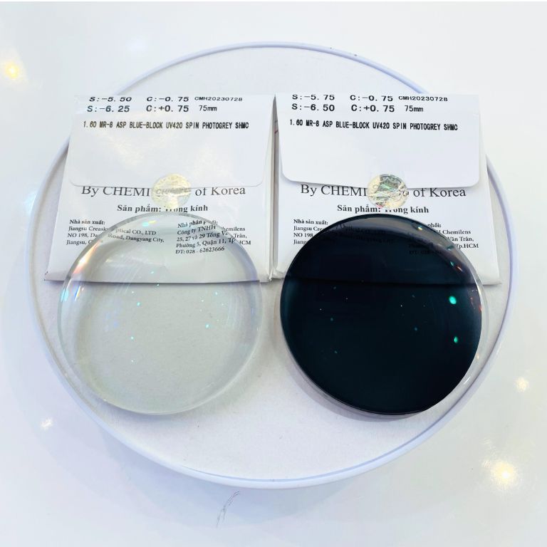 Tròng kính Chemi 1.60 PHOTOBLUE