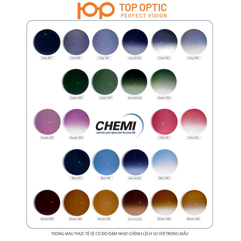 Tròng kính Chemi U2 Râm cận