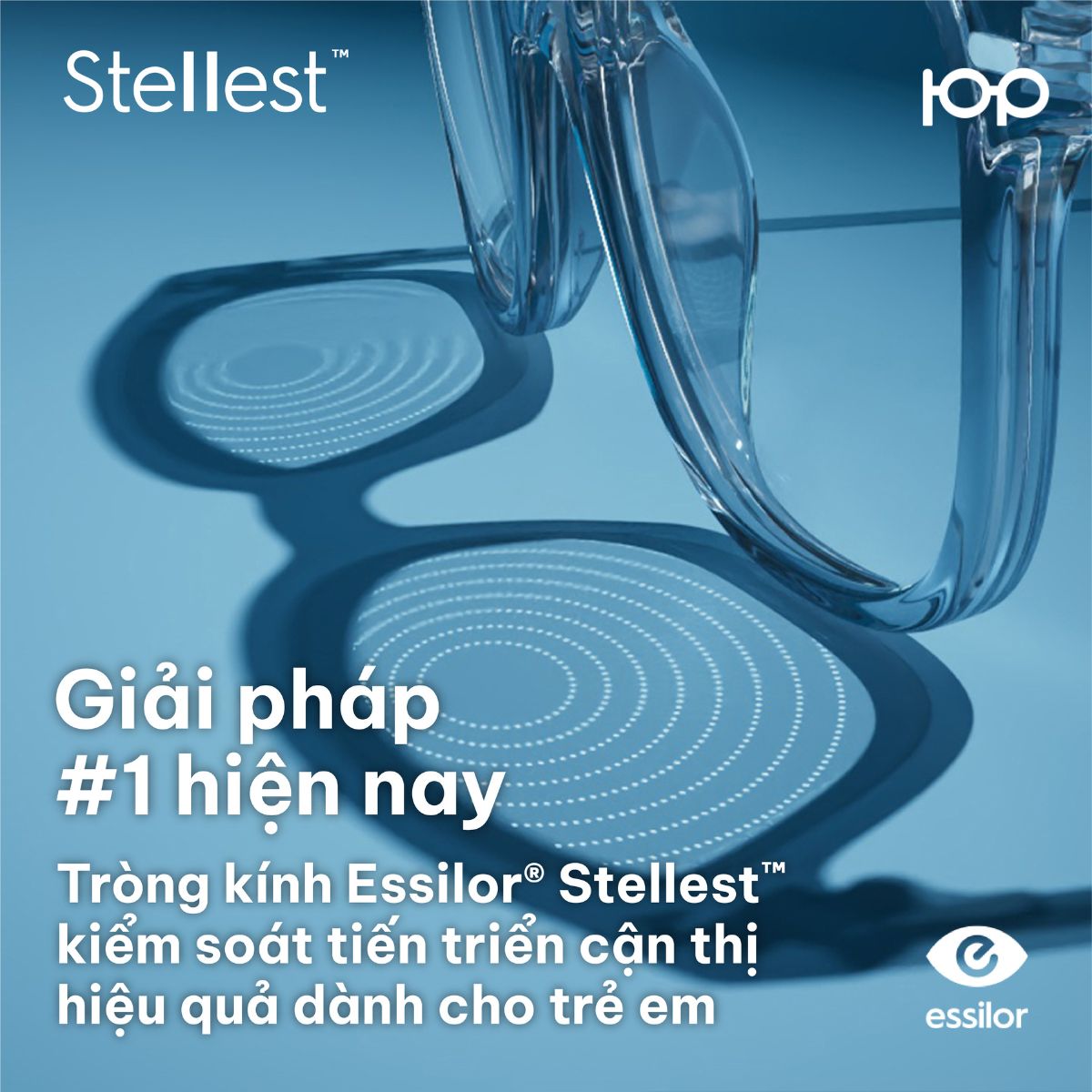 Alternative view of Tròng kính Essilor 𝗦𝘁𝗲𝗹𝗹𝗲𝘀𝘁 kiểm soát cận thị